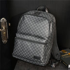 Luxury Floral Print Backpack Men Fashion Design Men's Backpacks Large-capacity Travel Bags PU Leather Backpack Male Schoolbag