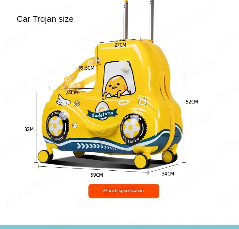 Travel kids luggage cartoon Riding trolley case children's riding suitcase can sit and ride rolling luggage gift travel bags