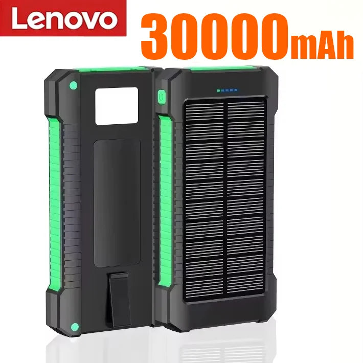 Lenovo 500000mAh Solar Power Bank Waterproof Outdoor Dual USB Ports Portable Solar Phone Charger Powerbank for Camping Travel