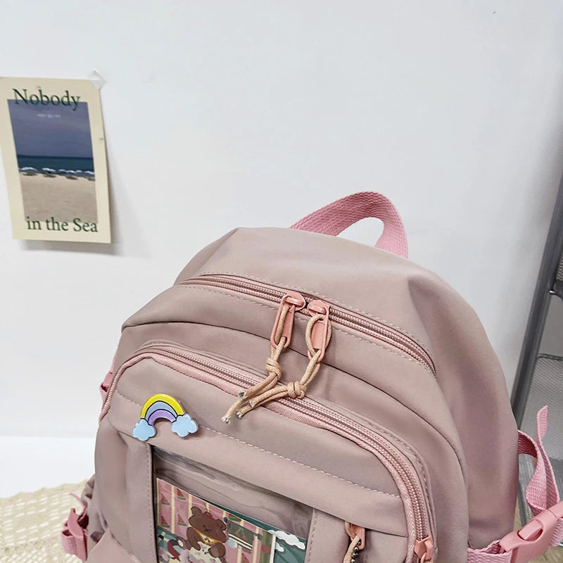 Cute Women Backpacks Waterproof Multi-Pocket Nylon School Backpack for Student Female Girls Kawaii Laptop Book Pack Mochilas