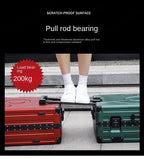 Aluminum Frame Suitcase Super Silent Combination Lock Boarding Rolling Luggage Fashion New Trolley Case 20/22/24/28 Inch