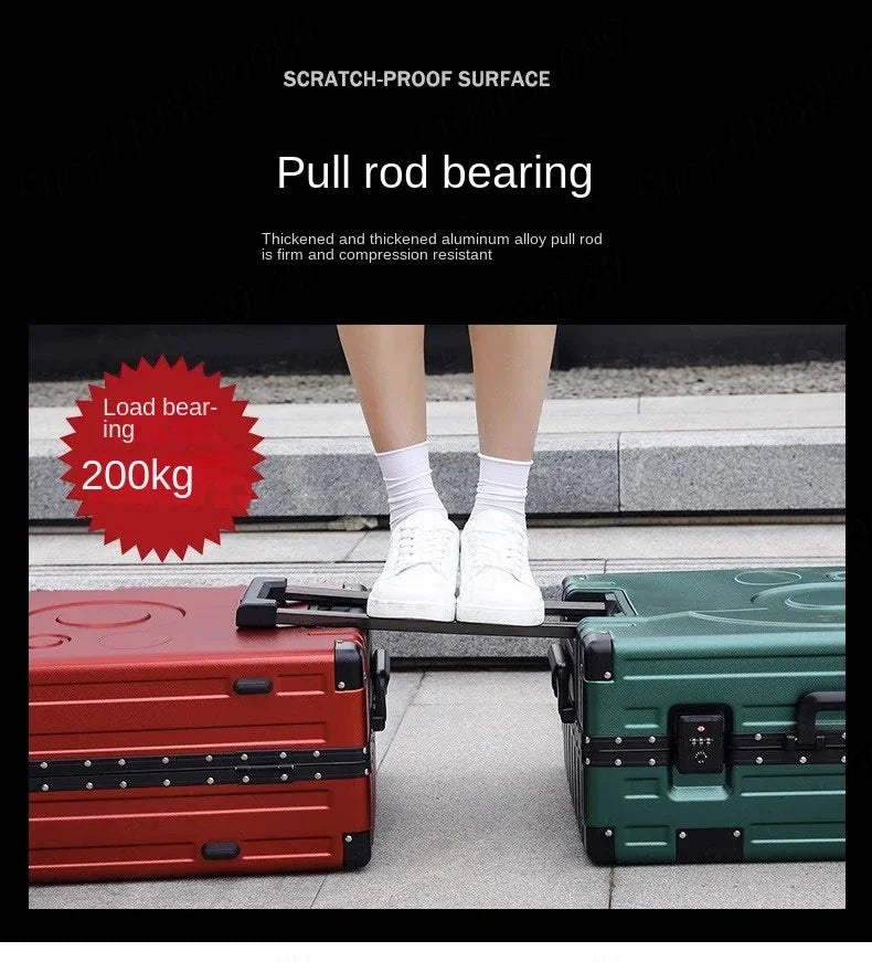 Aluminum Frame Suitcase Super Silent Combination Lock Boarding Rolling Luggage Fashion New Trolley Case 20/22/24/28 Inch