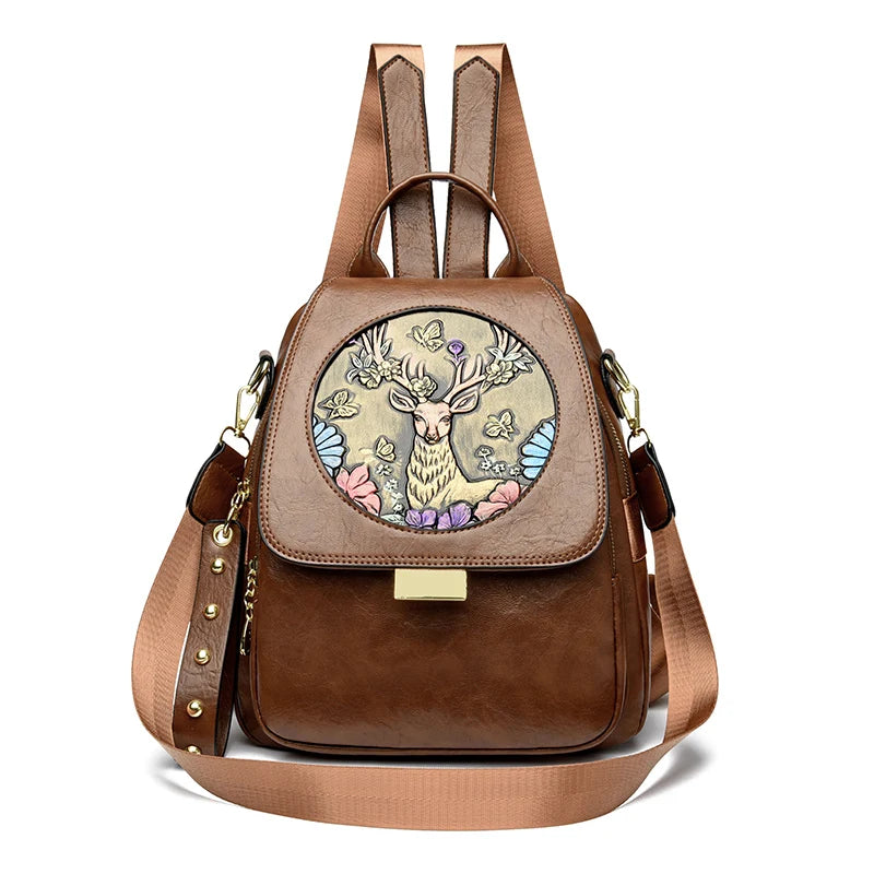 Luxury Women Genuine Leather Backpack Casual Ladies Shoulder Bag Fashion Large Capacity Travel Female Quality Cowhide Knapsack