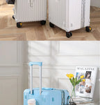 sushimu Suitcase Wide Handle Travel Suitcase Men 20 24 26 Carry-On Luggage Women PC Aluminum Frame Trolley Case