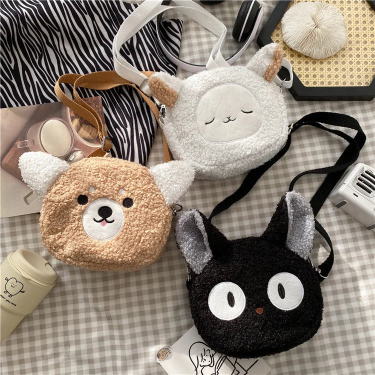 Japanese Style Kawaii Bag Women Cartoon Plush Shoulder Bag for Women New Crossbody Bag Small Phone Purse Bolsa Feminina
