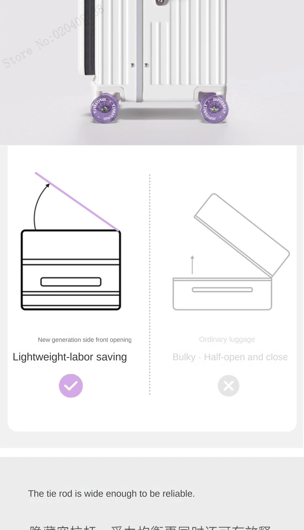 New Luggage 20 inch Carry-on Suitcase Side Opening Travel Suitcase Aluminum Frame Trolley Case 30 inch Large Capacity Luggage