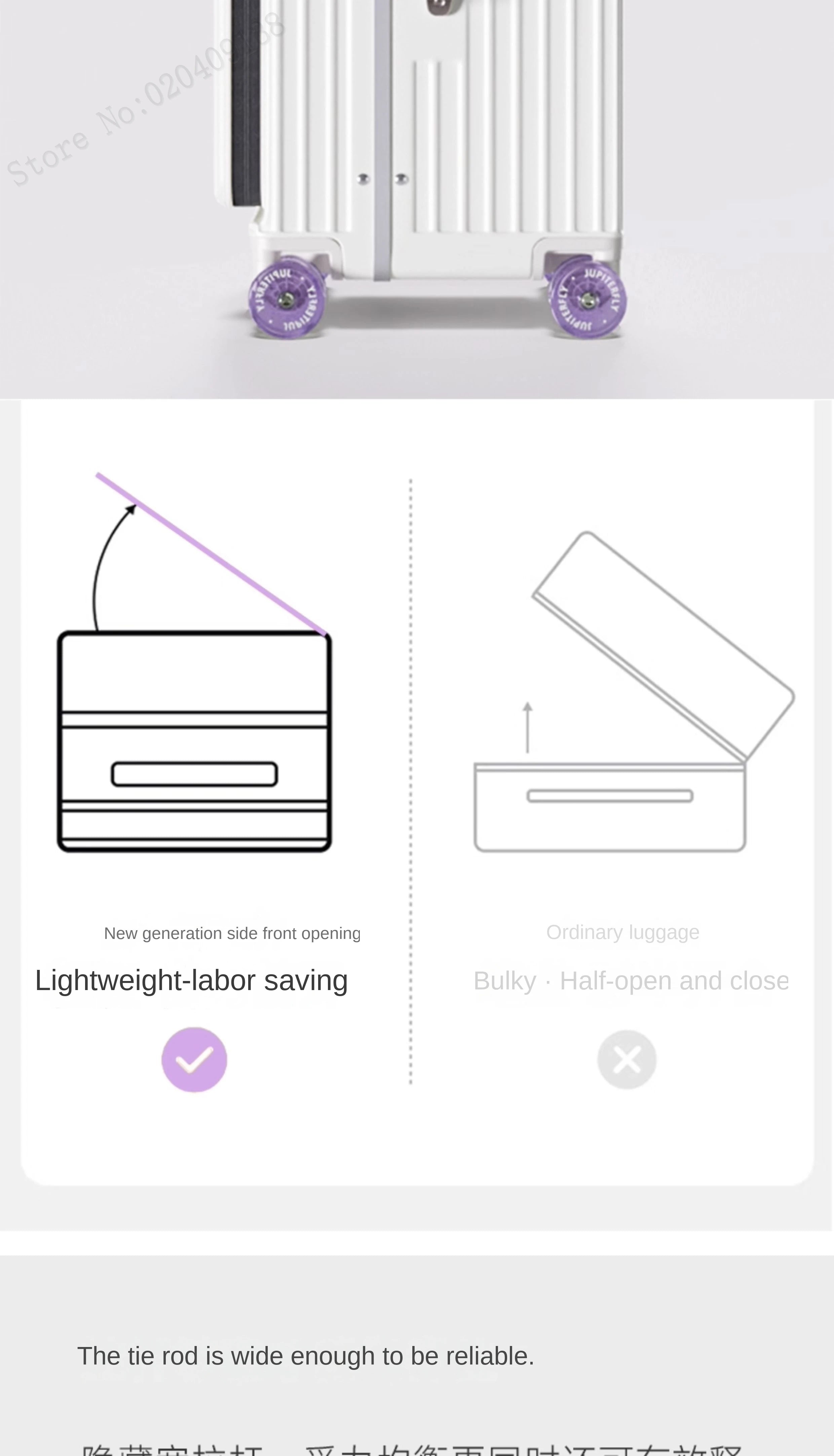 New Luggage 20 inch Carry-on Suitcase Side Opening Travel Suitcase Aluminum Frame Trolley Case 30 inch Large Capacity Luggage