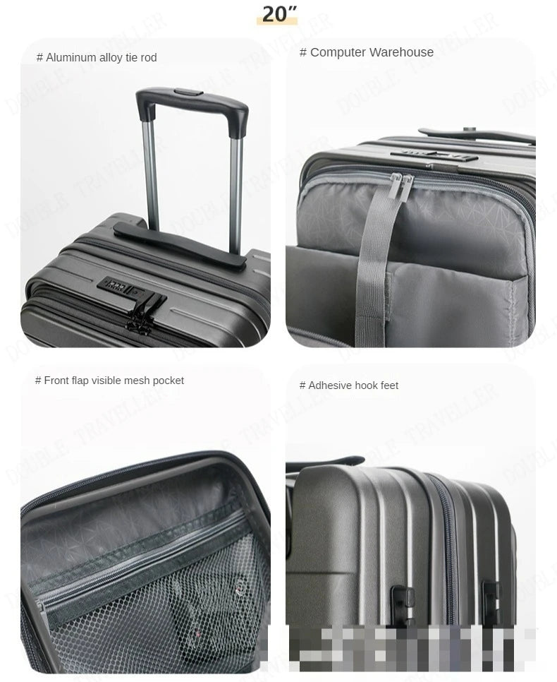 Large Capacity Travel Suitcase Rolling Luggage Suitcase Zipper Trolley Case Combination Lock Travel Suitcases with Wheels