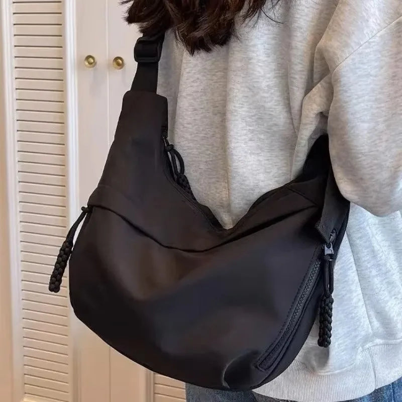 Large Capacity Nylon Shoulder Bag [Korean Style Hobo Bag]
