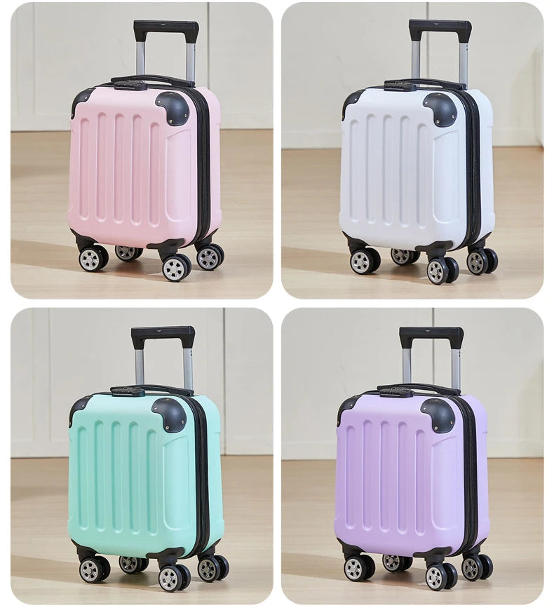 14 inch suitcase with phone holder for easy carrying during travel 360 degree roller suitcase for business purposes suitcase