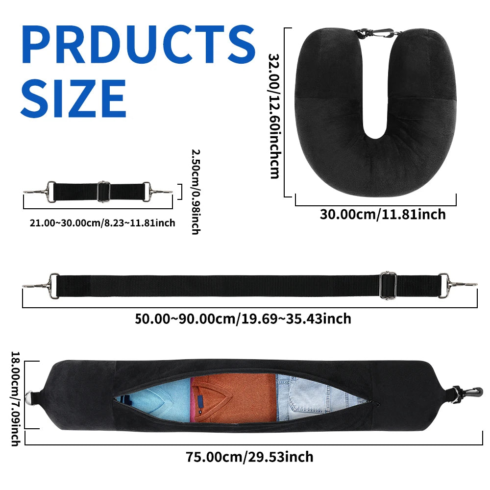 Fillable U-Shaped Travel Pillow