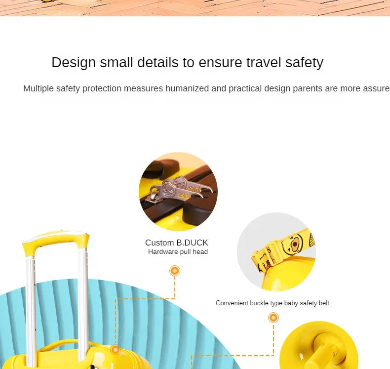 New children's riding suitcase on wheels kids cartoon trolley case travel suitcases can sit and ride horse rolling luggage gifts