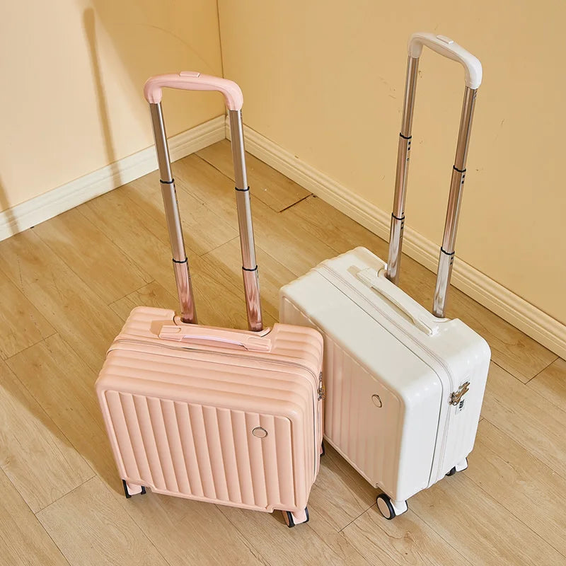 Small fresh 18 "airline cute trolley box passcode box travel luggage-free suitcase for men and women