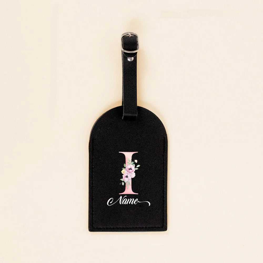 Personalised PU Leather Luggage Tag Initial with Name Suitcase Label Baggage Bags Tags Travel Accessorie Wedding Birthday Gift