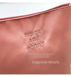 Summer new simple nylon underarm bag Korean niche design alphabet embroidery portable commuter bucket bag