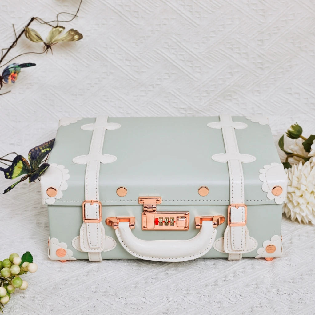 13/16/18 Inch Vintage Cosmetic Case Mini Carry-on Luggage Suitcase PU Lightweight Ready Bag Handbag Password Lock Makeup Box