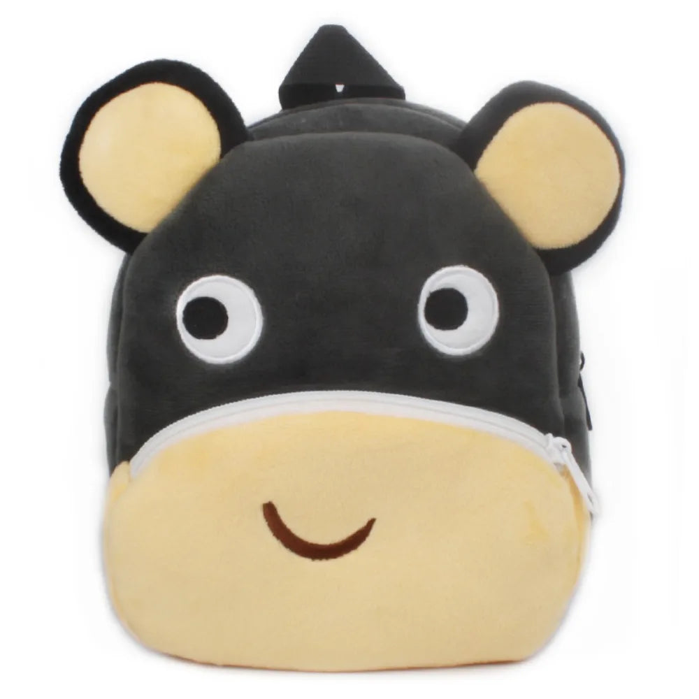 Kawaii 3D Cartoon Animal Kids Backpack Plush Mini Kindergarten Schoolbag Soft Stuffed Travel Backpack Birthday Gift