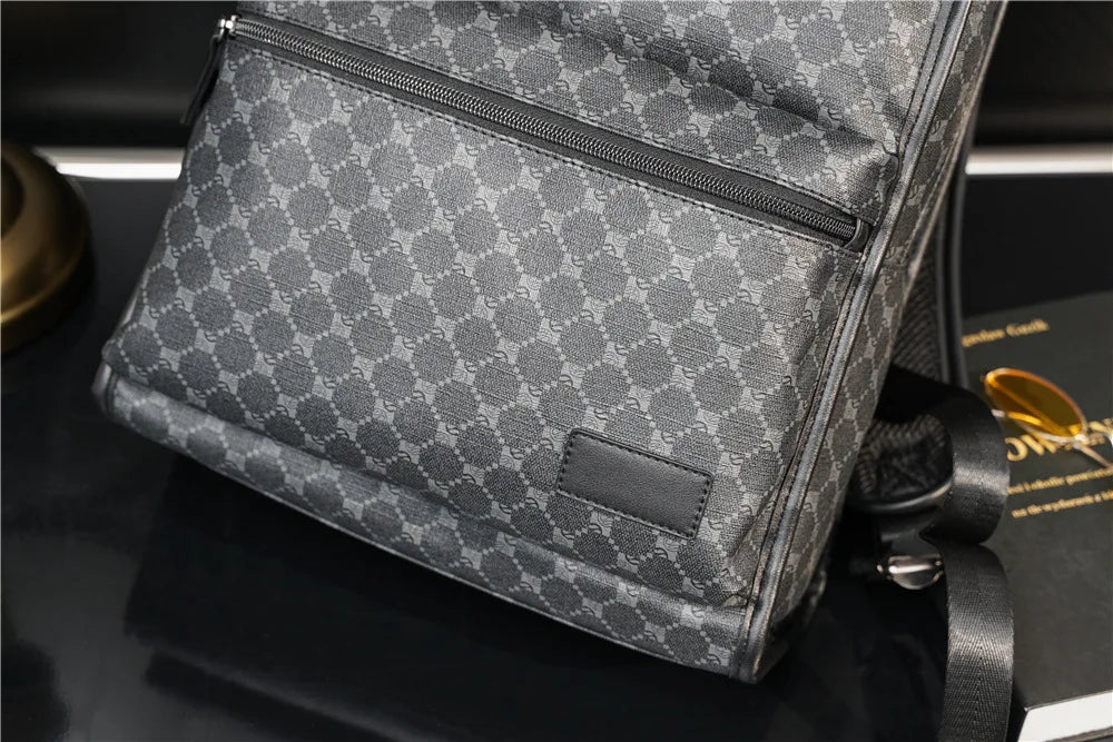 Luxury Floral Print Backpack Men Fashion Design Men's Backpacks Large-capacity Travel Bags PU Leather Backpack Male Schoolbag