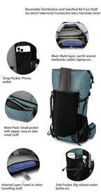 40L Outdoor Hiking Camping Backpack Large Capacity Waterproof Climbing Bag Travel Equipment Men Women's 2024 New Backpack