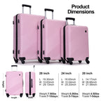 3-Piece Hardshell Lightweight Luggage Set with Spinner Wheels (20/24/28)