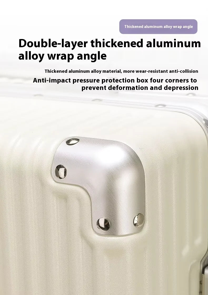 Suitcase Aluminum Frame with Colorful Silent Spinner Wheel TSA Lock Travel Trolley Case 20"Carry-on High-quality Rolling Luggage