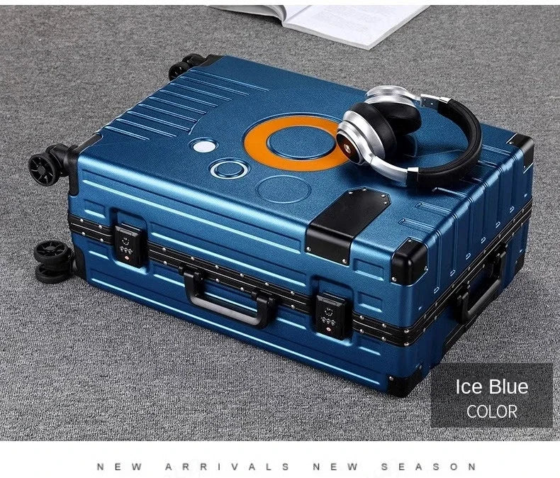 Aluminum Frame Suitcase Super Silent Combination Lock Boarding Rolling Luggage Fashion New Trolley Case 20/22/24/28 Inch