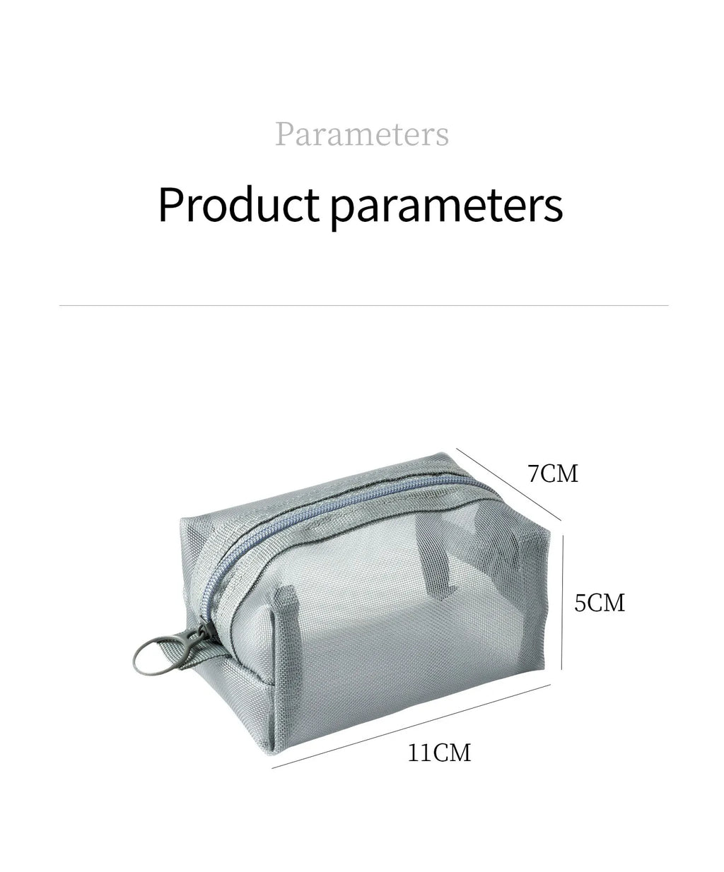 Multipurpose Breathable Square Mesh Storage Pouch Lightweight Mini Wash Bag Mini Zipper Coin Purse Large Capacity Coin Purse