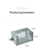Multipurpose Breathable Square Mesh Storage Pouch Lightweight Mini Wash Bag Mini Zipper Coin Purse Large Capacity Coin Purse
