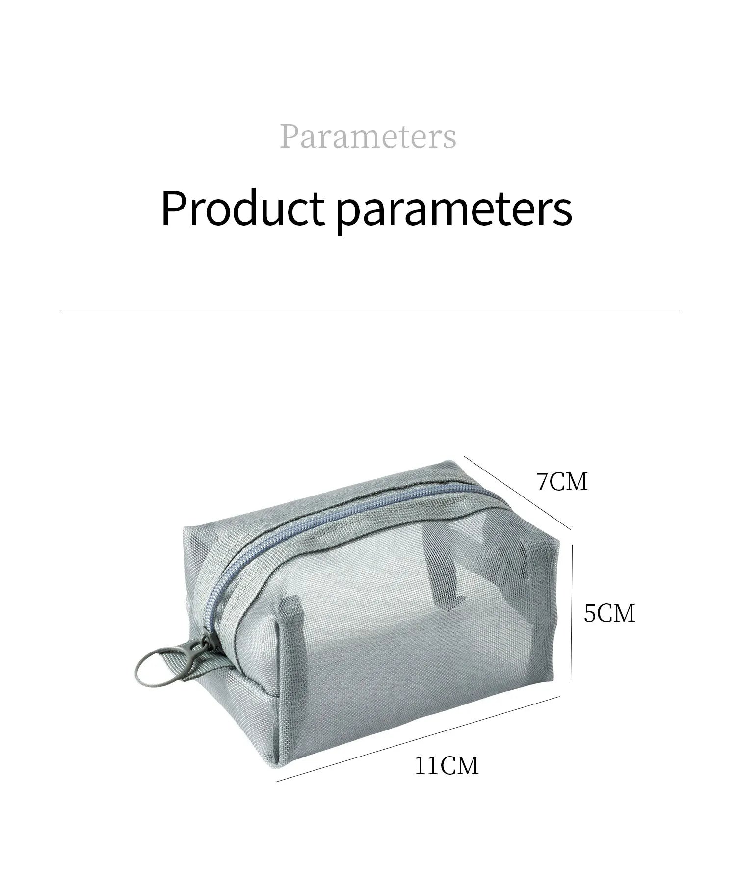 Multipurpose Breathable Square Mesh Storage Pouch Lightweight Mini Wash Bag Mini Zipper Coin Purse Large Capacity Coin Purse