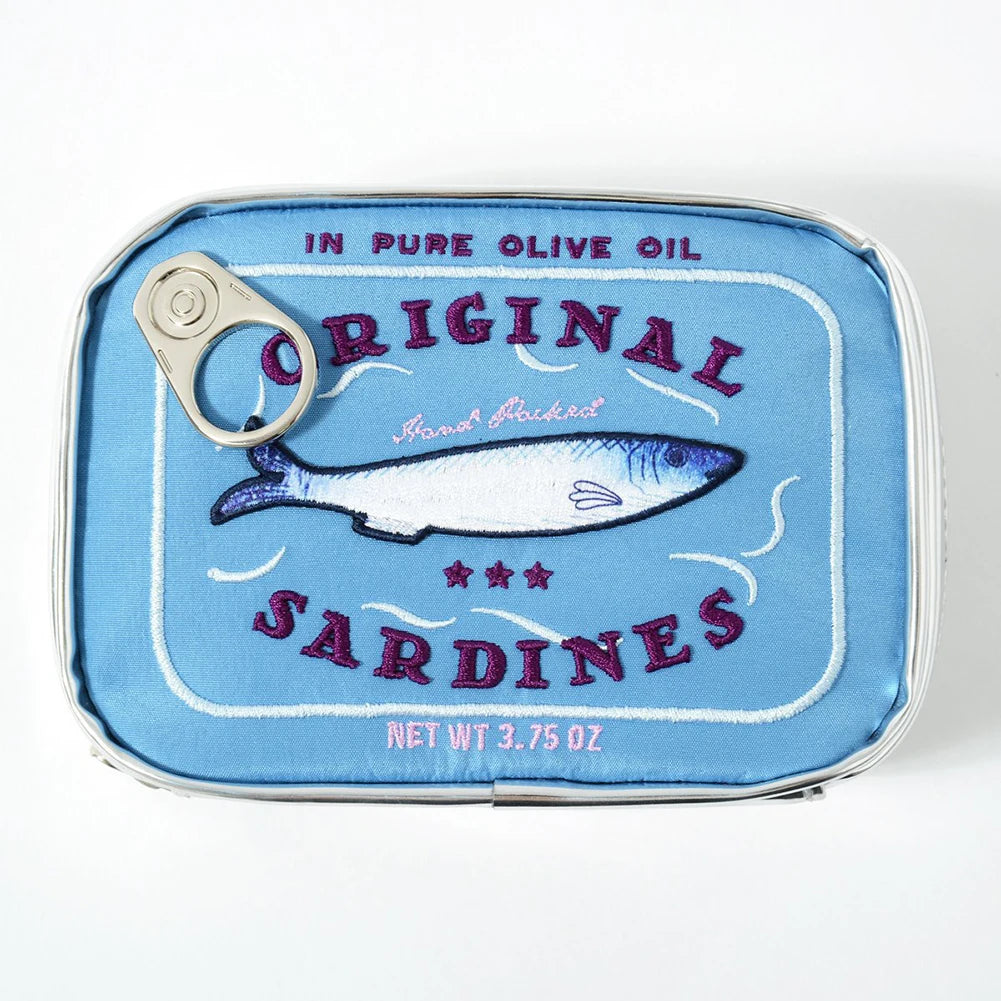Canned Sardines Style Storage Bag Cute Bath Travel Bag Creative Portable Fashion Zipper Multi-function Soft for Weekend Vacation