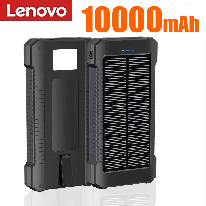 Lenovo 500000mAh Solar Power Bank Waterproof Outdoor Dual USB Ports Portable Solar Phone Charger Powerbank for Camping Travel