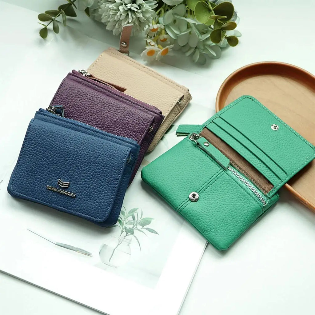 Royal Bagger Genuine Leather Women's Coin Purse Woman card holder wallet RFID Blocking Small Wallet Casual Zipper Change Pouch