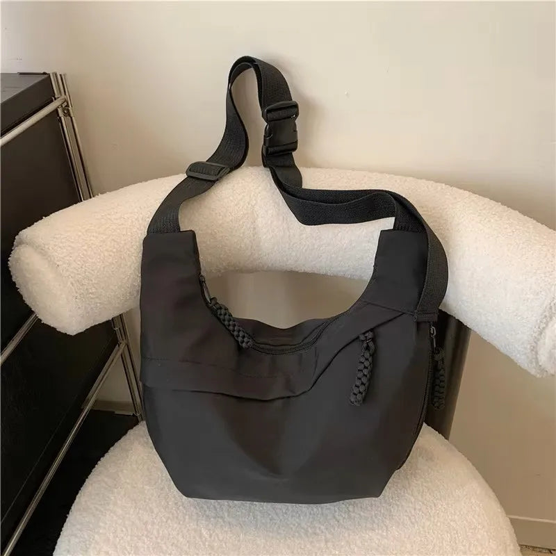 Large Capacity Nylon Shoulder Bag [Korean Style Hobo Bag]
