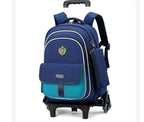 School Rolling Backpack for Girls Trolley School Bags Backpack with Wheels Carry-on Travel Luggage with Handbag Toddler Bags