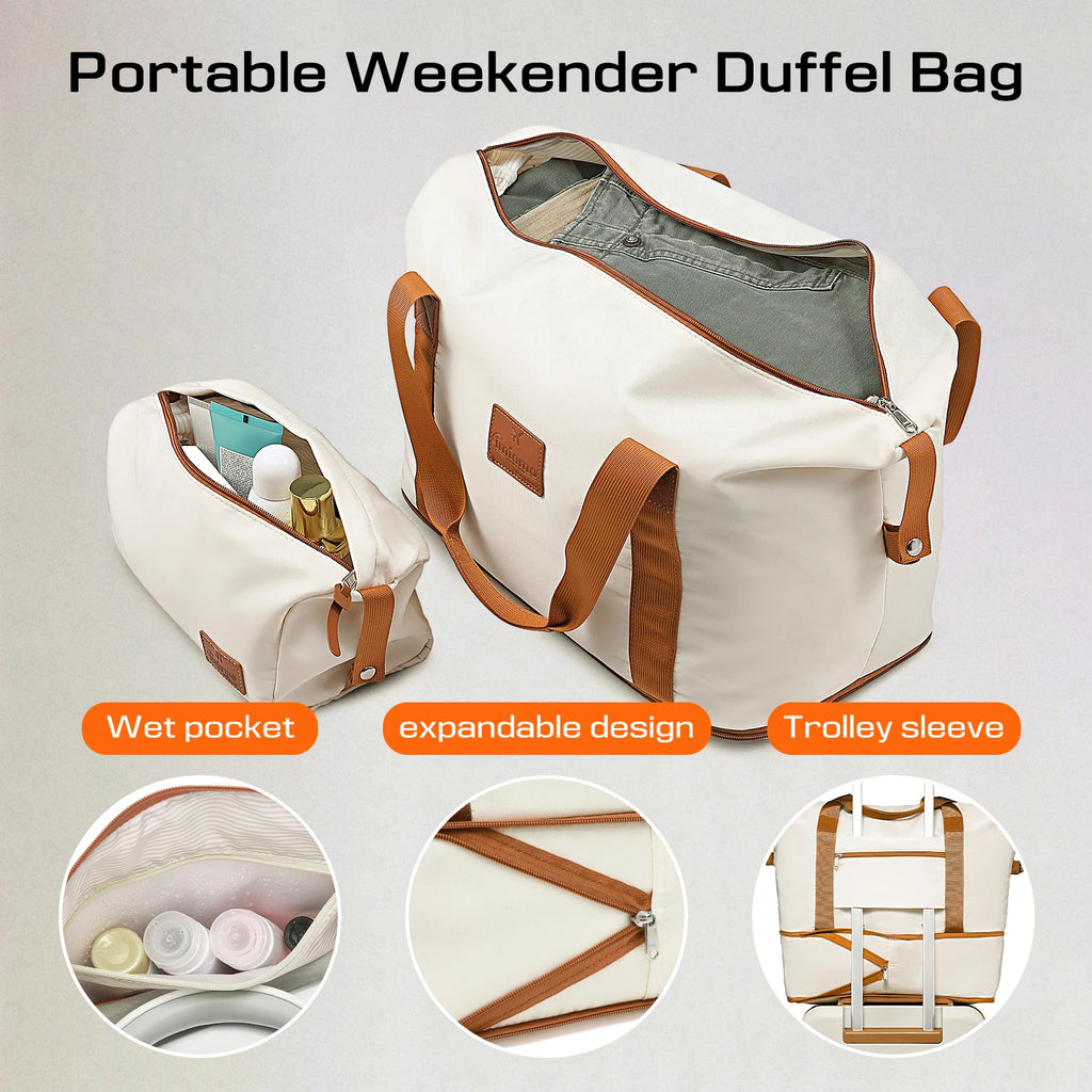 Travel Luggage Suitcase Set, Expandable Lightweight Carry on Suitcase with Duffel Bag,Toiletry Bag,TSA Lock,Spinner Wheels