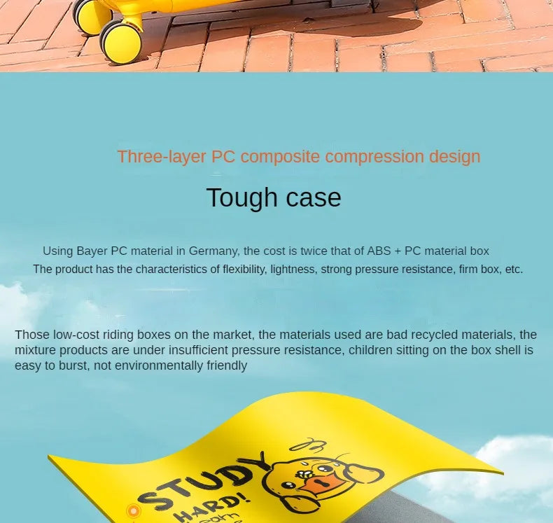 New children's riding suitcase on wheels kids cartoon trolley case travel suitcases can sit and ride horse rolling luggage gifts