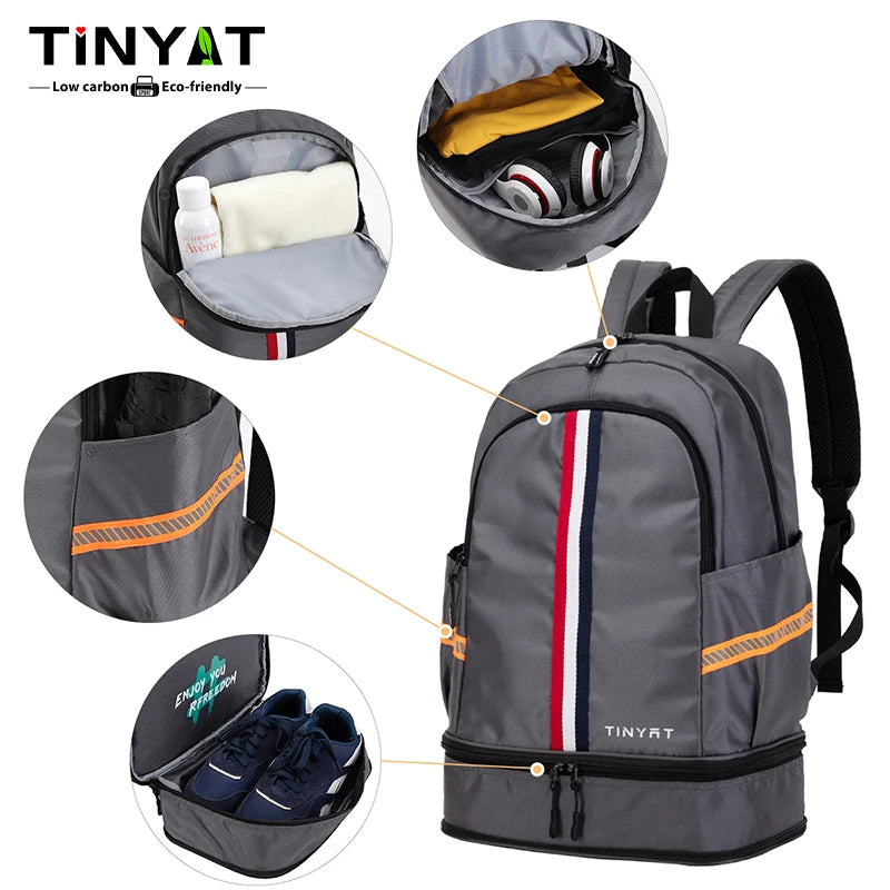 Tinyat Durable Casual Foldable Commute Schoolbags Fit 15.6 Inch Laptops With Multiple Pockets, Large Capacity Waterproof Outdoor