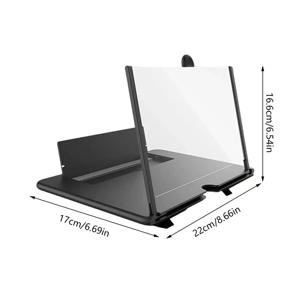 3D HD Phone Screen Magnifier Desktop Mobile Amplifier Stand for Seniors Video Movie Watching Home Travel Party Use