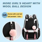 Boba Axolotl Anime School Backpack for Teenage Girls Fashiona Back To School Bookbag Mochila Bookbag with Lunch Bags ,Pencil Bag