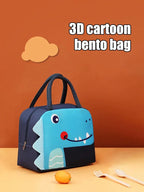 3D Cartoon Insulated Lunch Bag Thermal Food Container Bag for Students Portable Handheld Lunch Box Tote with Easy-Carry Handle