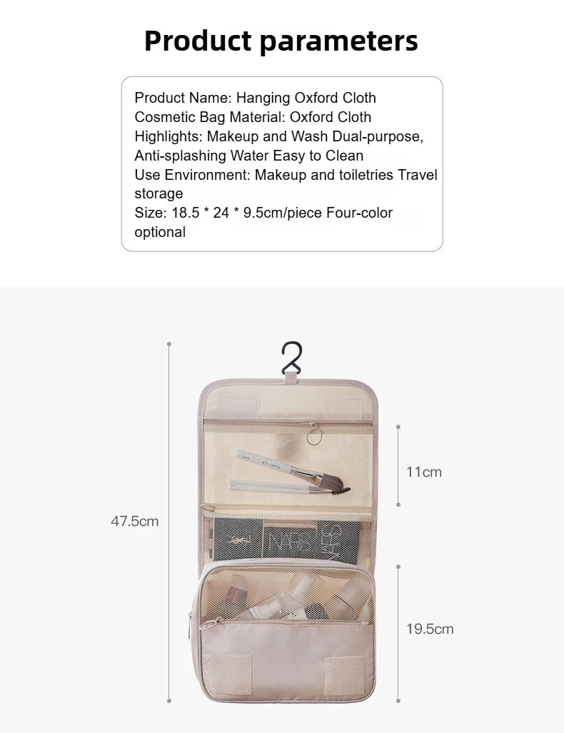 Travel Makeup Bag Waterproof Toiletries Organizer High Quality Women Neceser Bathroom Hook Wash Pouch Hook Makeup Storage Bag
