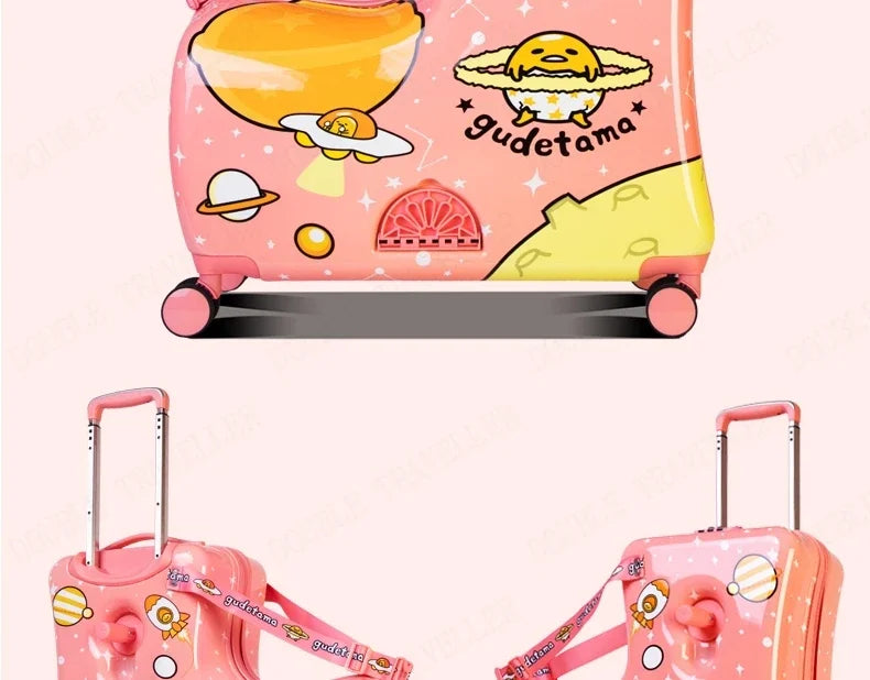 Travel kids luggage cartoon Riding trolley case children's riding suitcase can sit and ride rolling luggage gift travel bags