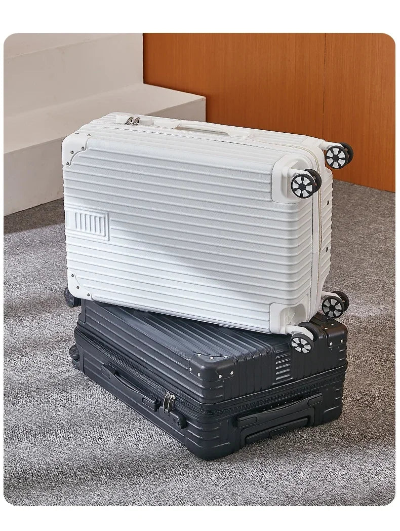 100% Aluminum Magnesium Alloy Travel Luggage Trolley Luggage 20 22 24 26 28 Inch Trolley Luggage Carry-On Luggage With Cup Holde