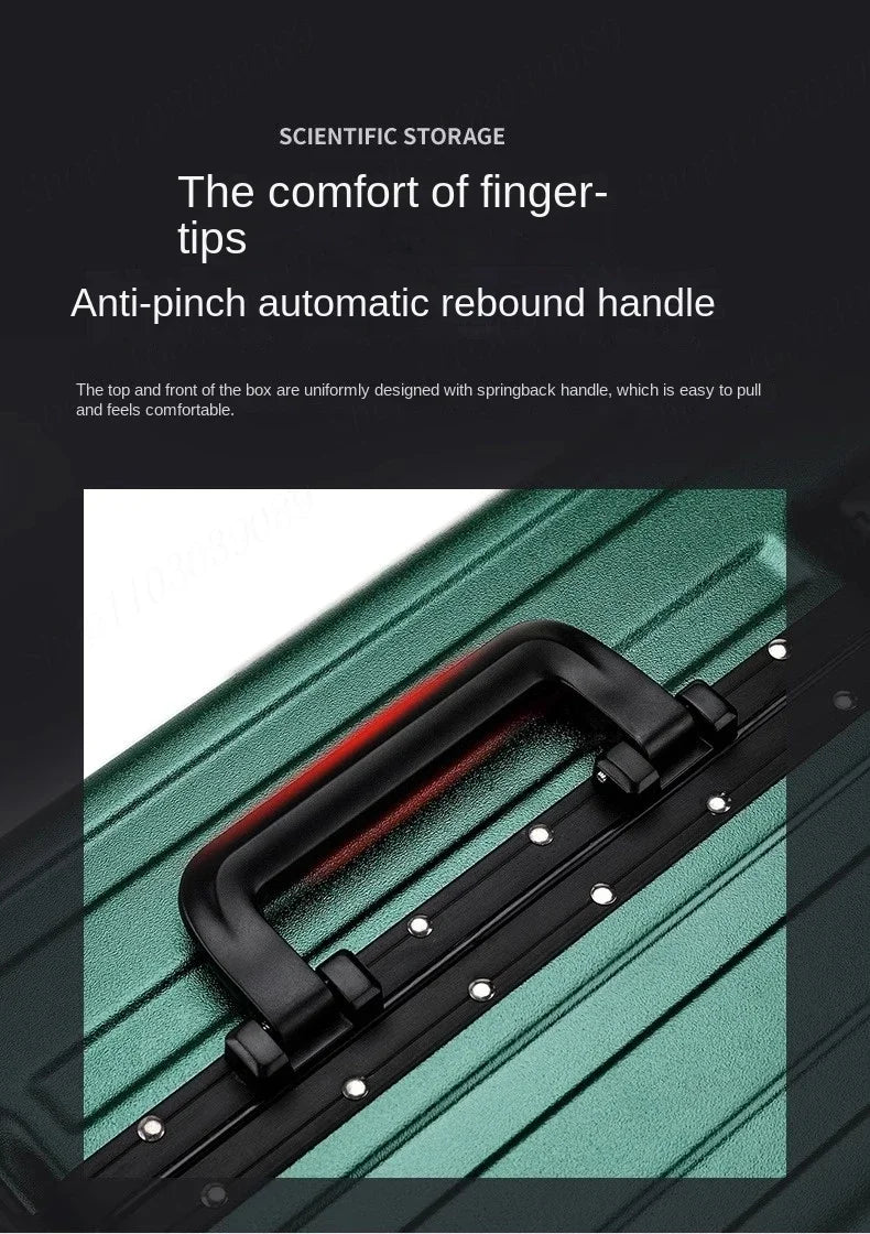 Aluminum Frame Suitcase Super Silent Combination Lock Boarding Rolling Luggage Fashion New Trolley Case 20/22/24/28 Inch