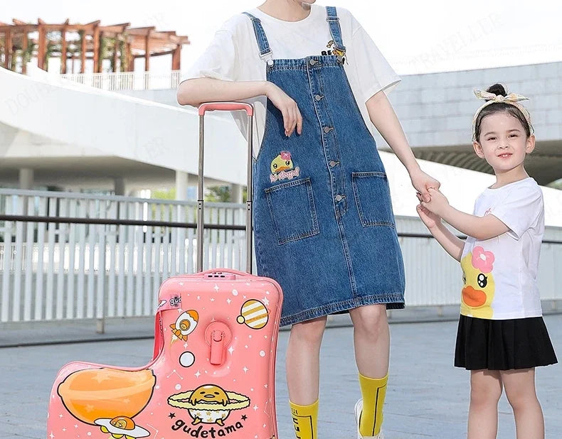 Travel kids luggage cartoon Riding trolley case children's riding suitcase can sit and ride rolling luggage gift travel bags