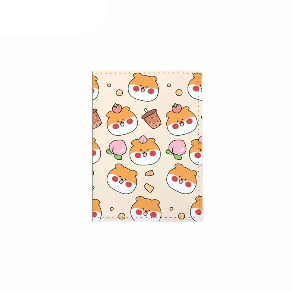 New PU Leather Corgi Dog Passport Bag Cartoon Cute Passport Cover Multi Functional Passport Protective Sleeve Travel Accessories