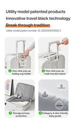 Mixi New Design Suitcase Carry On Luggage with Cup Phone Holder Hard Shell Rolling Luggage PC Spinner Wheels Trolley Case