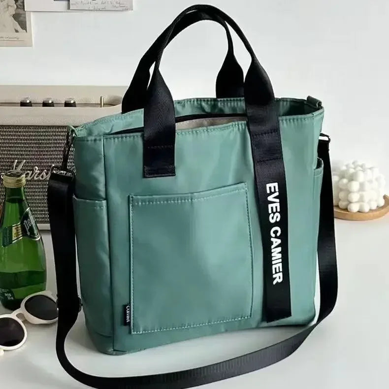 New Casual Tote Large Capacity Shoulder Bag Nylon Waterproof Canvas Handbag Simple Fashion Messenger Bags For Schoolgirl