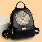 Luxury Women Genuine Leather Backpack Casual Ladies Shoulder Bag Fashion Large Capacity Travel Female Quality Cowhide Knapsack