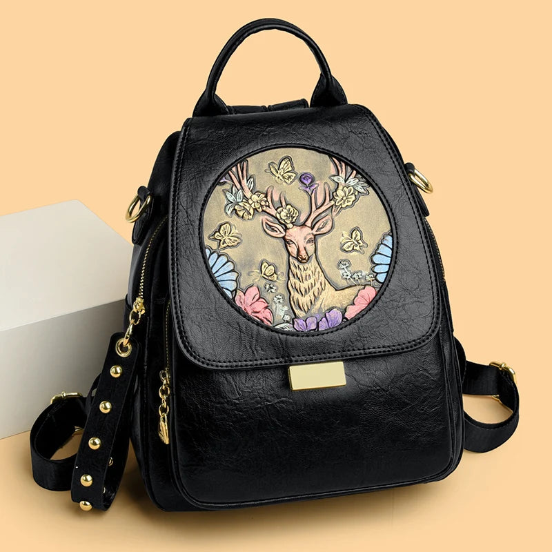 Luxury Women Genuine Leather Backpack Casual Ladies Shoulder Bag Fashion Large Capacity Travel Female Quality Cowhide Knapsack